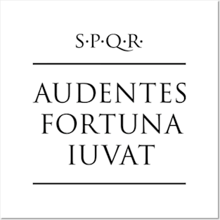 Latin quote Audentes fortuna iuvat Posters and Art